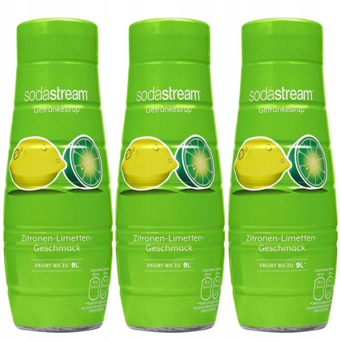 Sirup für Soda - Sodastream - Zitrone Limette 3x440ml - Konzentrat für kohlensäurehaltige Getränke zur Herstellung zu Hause