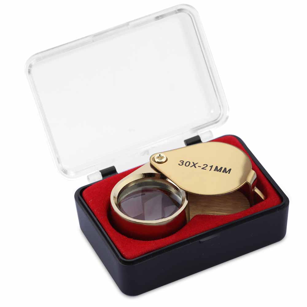 10-30X Taschenlupe Schmucklupe Faltbare Diamantlupe Triplet Juwelier-Brillenglas-Werkzeug Leselupe