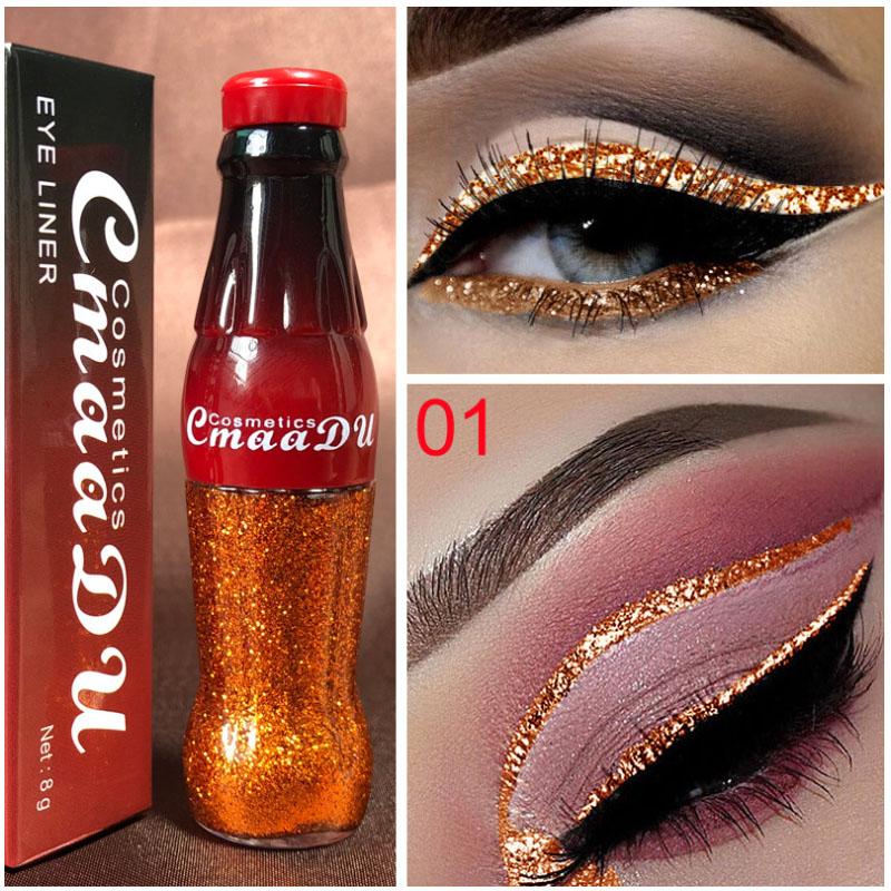 12 farben Frauen Augen Make-Up Kosmetische Glitter Pulver Flüssigen Eyeliner Wasserdicht Langlebige Augen Make-Up-Tool 01