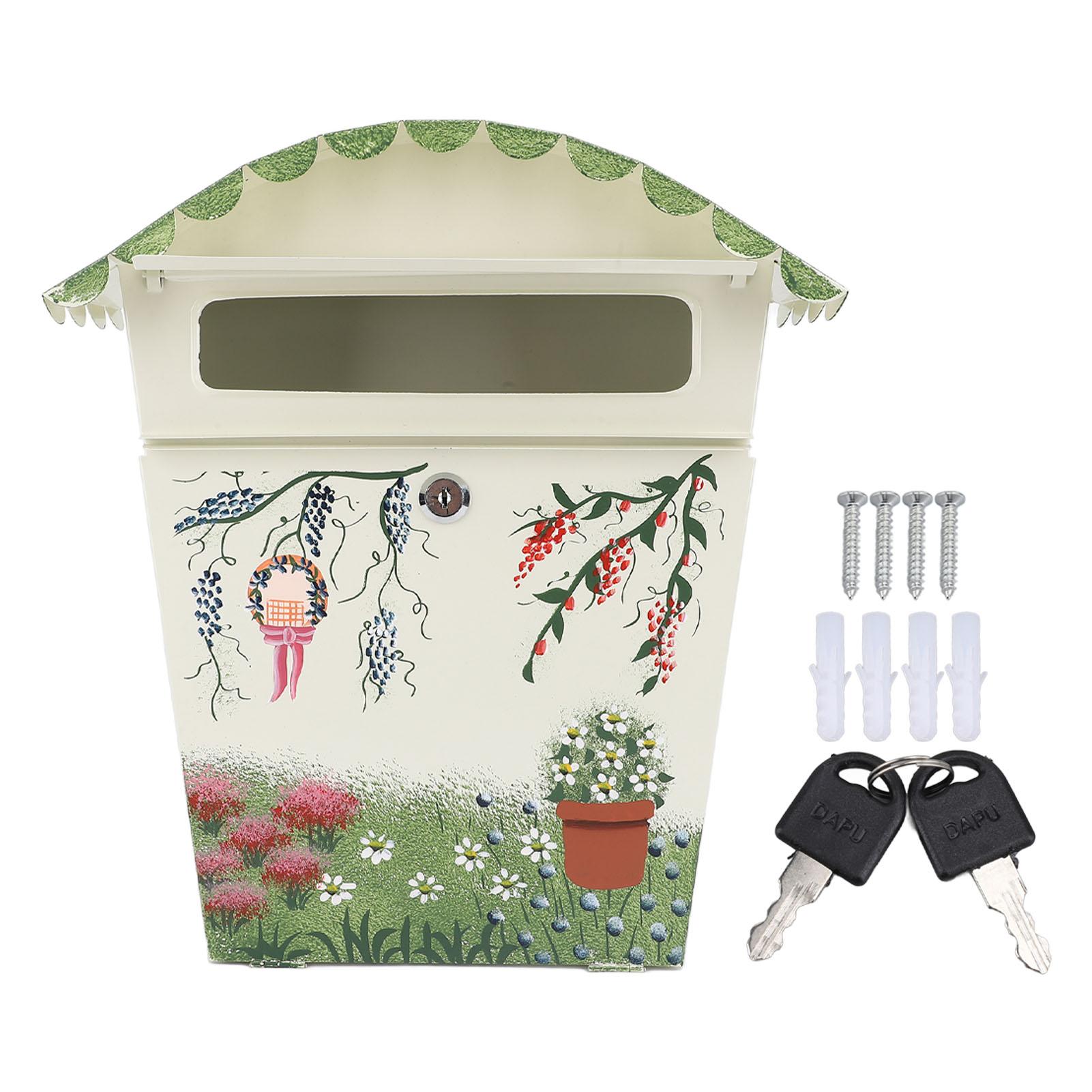 Vintage-Briefkasten mit Schloss und Schlüssel, Briefkasten im antiken Stil, für den Innen- und Außenbereich, Dekoration für den Schreibtisch