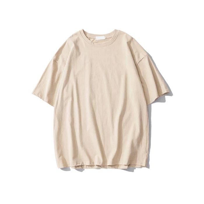 Sommer solide reine Baumwolle T-Shirts Frauen Harajuku Übergroßen Kurzarm y2k Tops Unisex Koreanische Streetwear Casual Basic T-Shirt Weibliche Gute Qualität M apricot