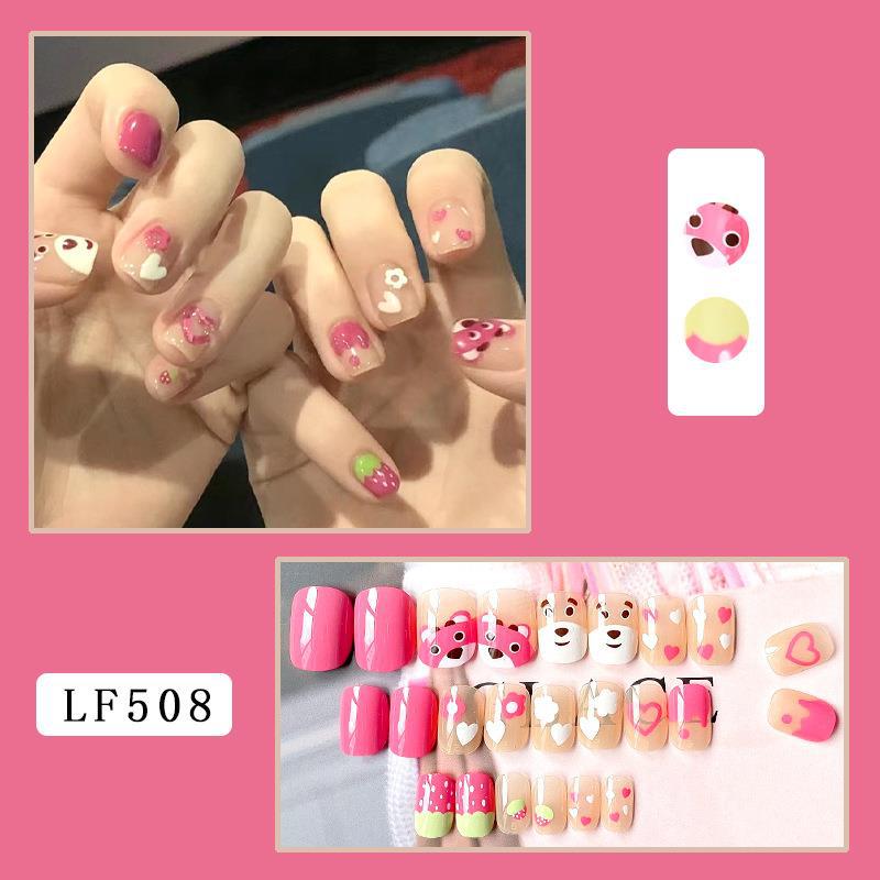 24 TEILE/SATZ Quick Nails Aurora Diamond Manicure Niedliches Rouge Katzenauge Künstliche Nägel Wasserfeste tragbare fertige Nagelaufkleber