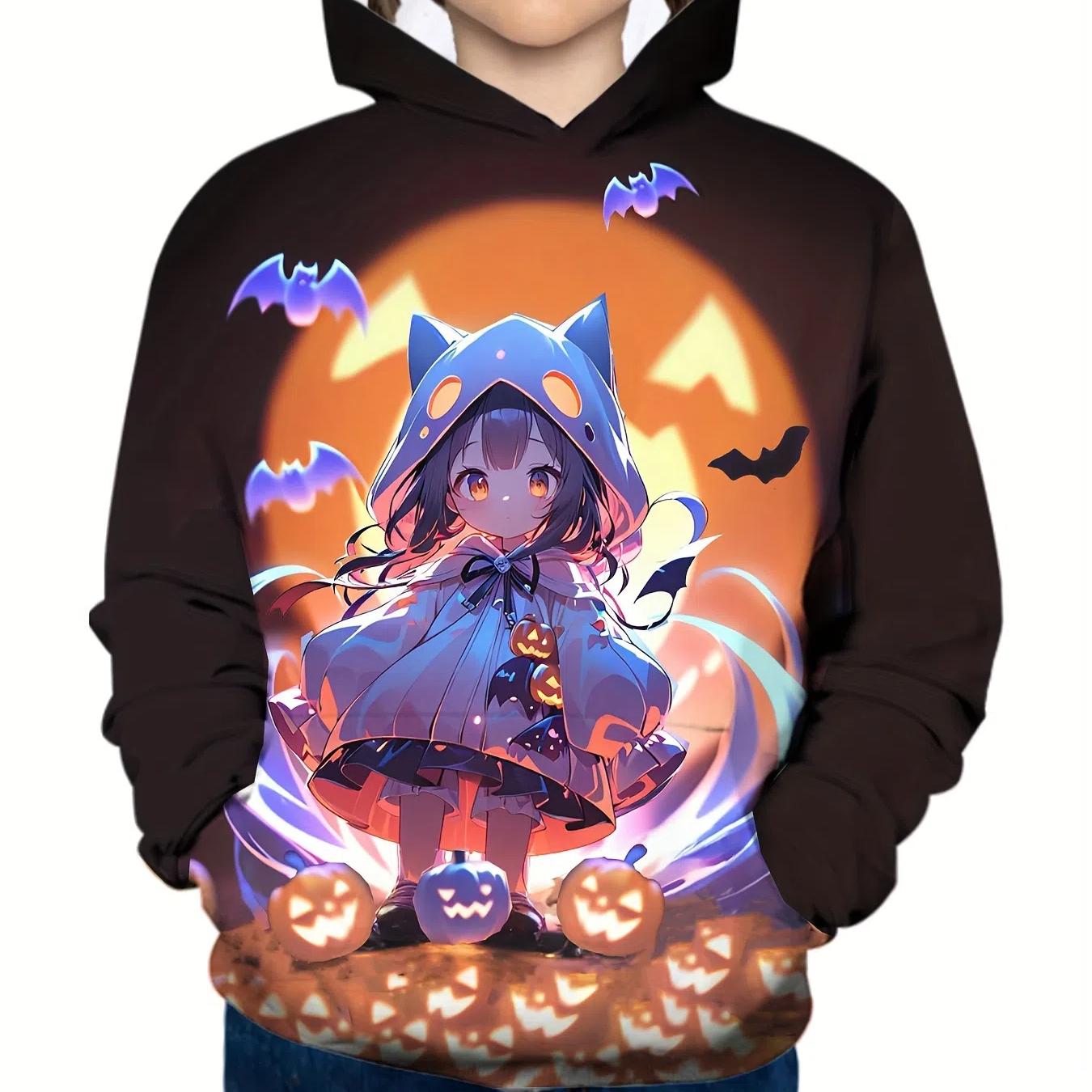 Kinder Kleidung Mädchen Hoodies Langarm Cartoon Comic Mädchen Druck Herbst Kinder Kleidung Mädchen Kawaii Mädchen Tops Kinder Kleidung 130CM