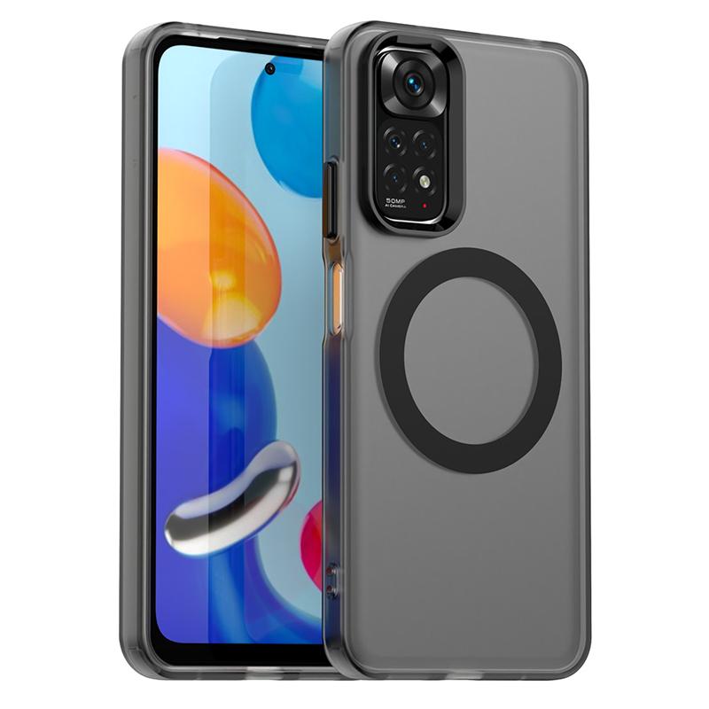 Transparente Hülle für Redmi Note 11 Hülle Redmi Note 11 11S Magnetische Adsorption Kabelloses Laden Rückseite für Redmi Note 11S Hülle Redmi Note 11 Global schwarz