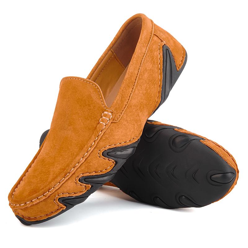 Mode Handgefertigte Herren Club Flats Freizeitschuhe Leder Mode Herren Büroschuhe All-Match Klassische Loafer Bequemer Herren Fahrschuh 41 braun