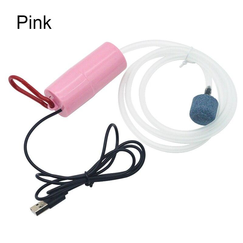 Aquarium Sauerstoff Luftpumpe Aquarium USB Silent Air Kompressor Belüfter Tragbare Mini Kleine Oxygenator Aquarium Zubehör 5v 1W rosa