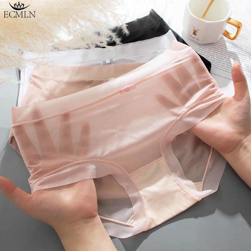 Sexy Unterwäsche für Damen, nahtlose Eisseide, unsichtbare Höschen, Damen-Bikini, leichte, freche Damen-Slips, Unterhosen M rosa