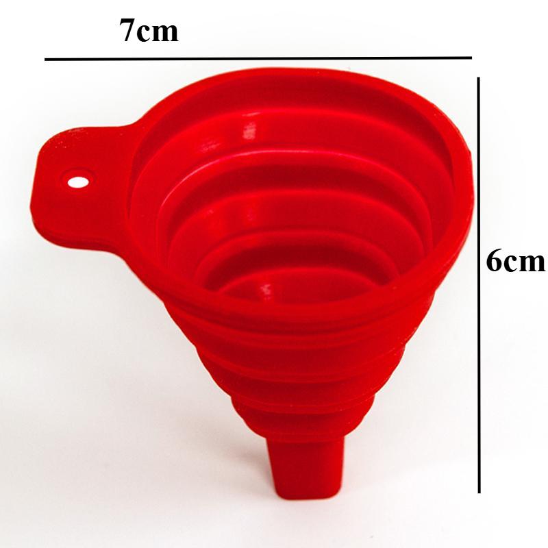 Universeller faltbarer Silikontrichter für Motoröl und Scheibenwaschflüssigkeit – tragbar, flexibel und ideal für die Autowartung rot