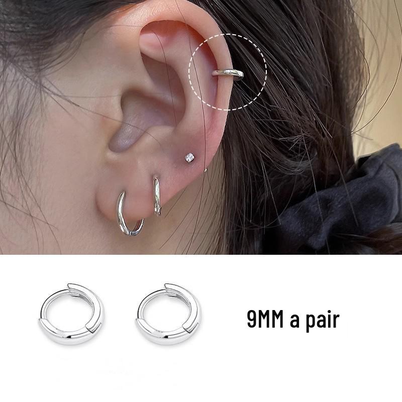 Hochwertige S925 Silber Creolen- und Stecker-Ohrringe für Damen & Herren - Ohrknorpel-, Manschetten- und Piercing-Schmuck