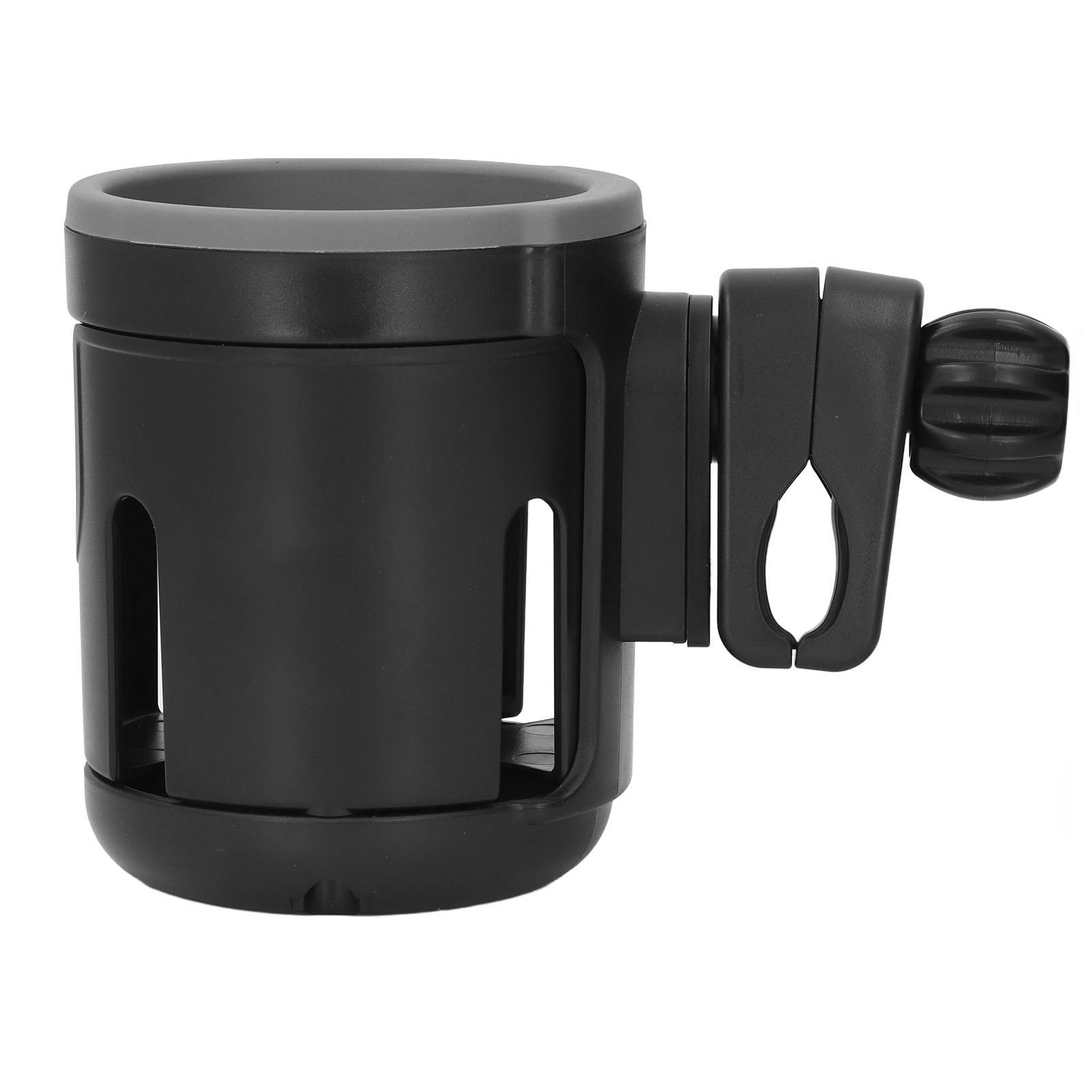 2 in 1 Kinderwagen Getränkehalter Faltbar Rutschfest 360 Grad Verstellbarer Doppel-Flaschenhalter für Laufband