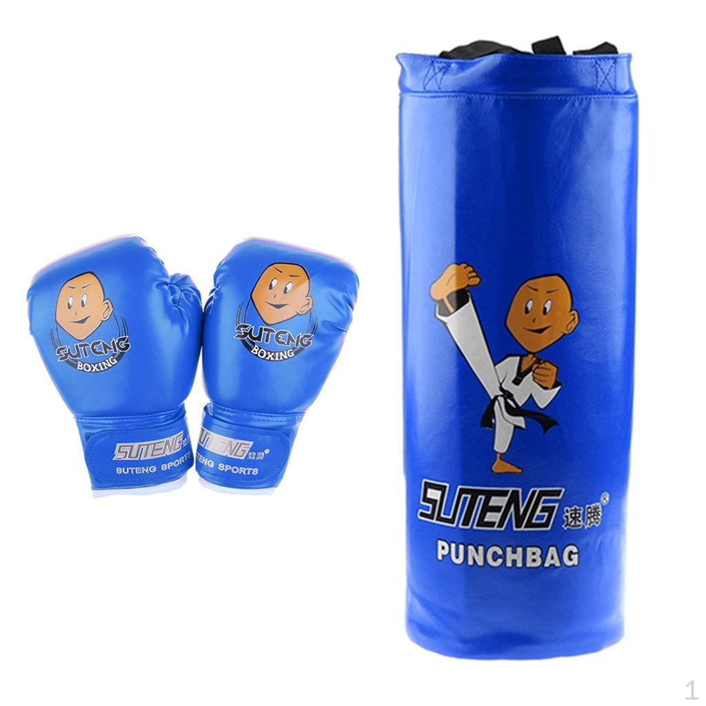 Boxsack Kinder Boxsäcke Handschuhe Set Kinder Fitness Geschenke blau