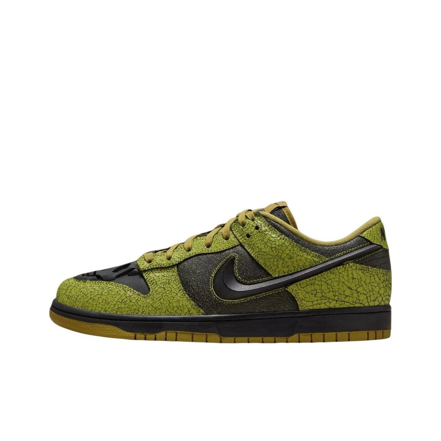 Nike Dunk Low Halloween Skull Unisex-Sneaker Grün Bright-Cactus Schwarz HV6103-300 36