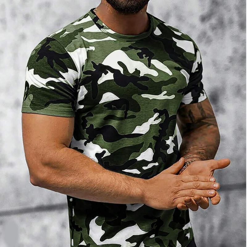 Neues Sommer-T-Shirt für Herrenmode mit personalisiertem Camouflage-Aufdruck für Herren XL grün