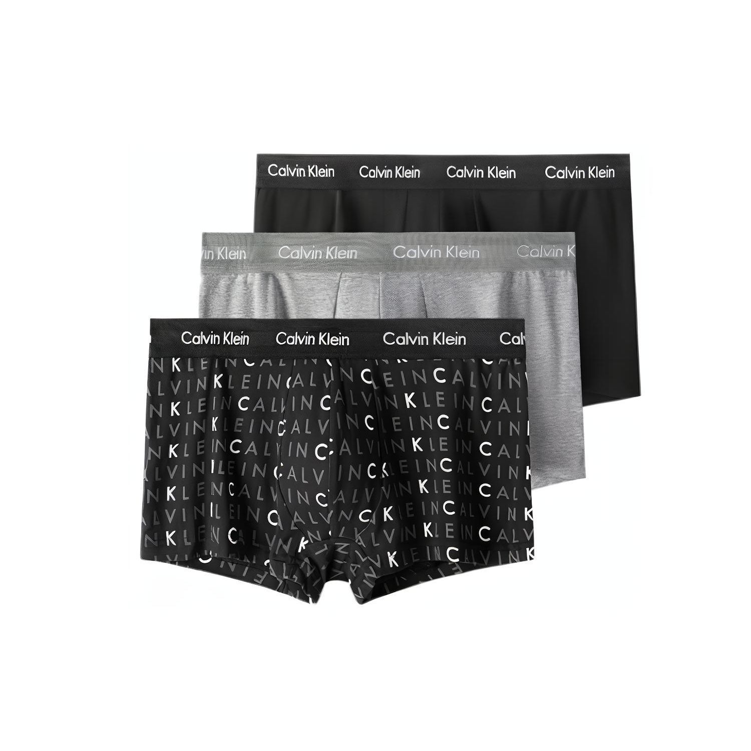 Calvin Klein Bequeme Atmungsaktive Boxershorts 3er-Pack Herren Unterwäsche Mehrfarbig U2664GYKS XL gray