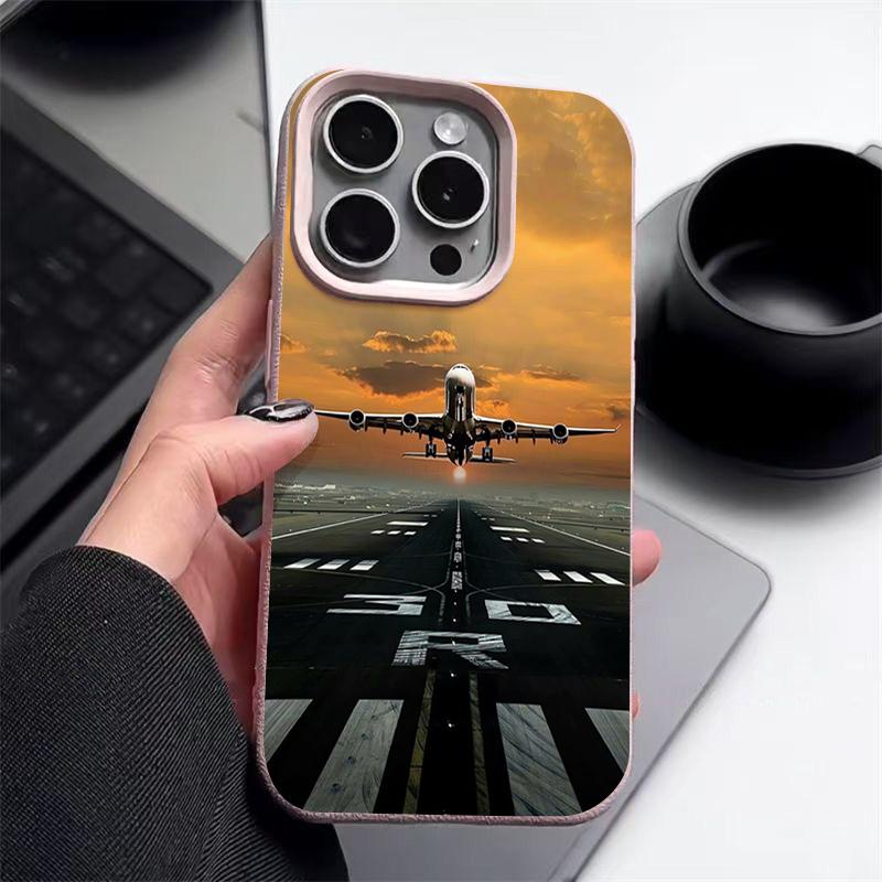 Flugzeug-Hülle für iPhone 16 Pro Max 15 14 13 12 11 Stoßfest Schlank Weiche Silikon-Hülle Abdeckung iPhone 11 rosa