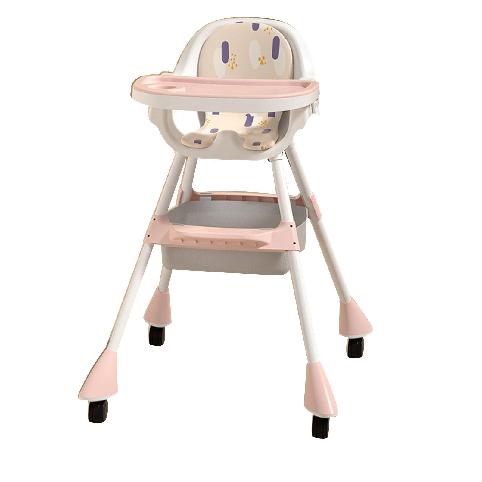 Baby Hochstuhl Höhe einstellbar Multifunktionale abnehmbare Tablett Klapp Cabrio Stuhl für rosa