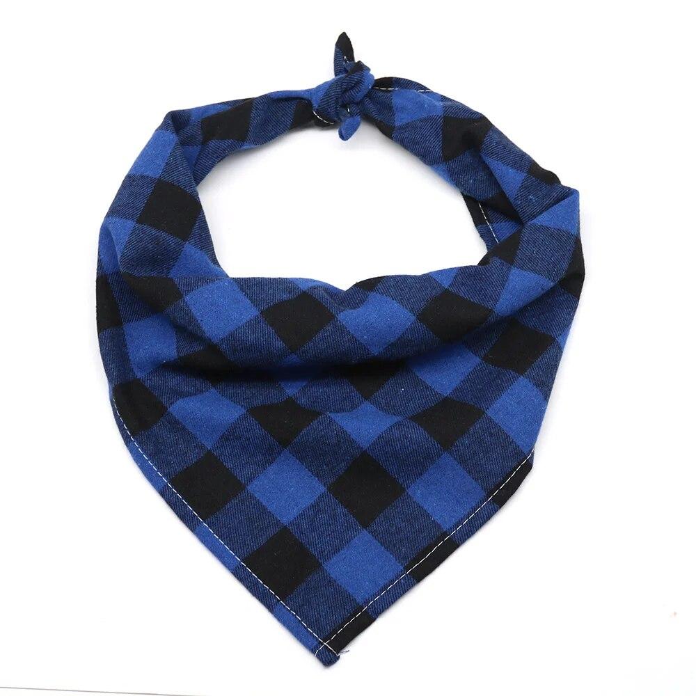 1 Pcs Große Plaid Bandana Für Dag Dick Hund Haustier Bandanas Schal Winter Baumwolle Haustier Liefert Hund Zubehör Mode Hund bandanas 70x48x48cm blau