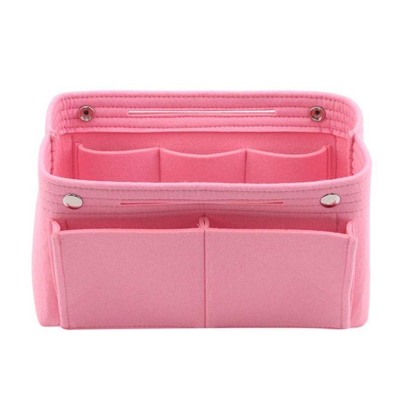 Damen-Einsatz-Organizer mit großer Kapazität, Kosmetik-Aufbewahrungstaschen mit mehreren Taschen rosa