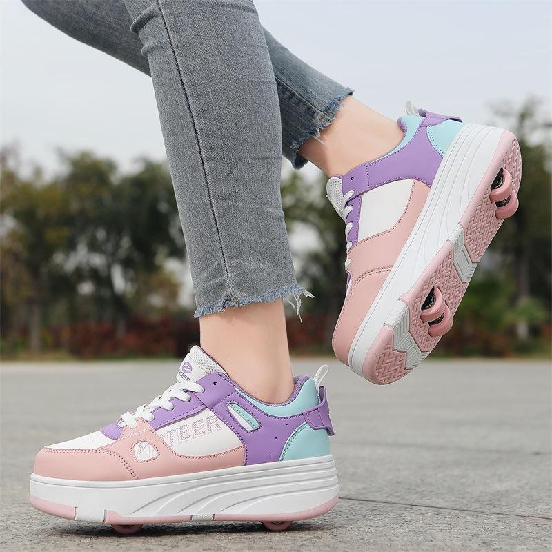 Kinder Runaway Schuhe Mädchen Skates Allrad-Rad-Schuhe Student Pulley Schuhe mit Rädern Jungen Flying Schuhe 33