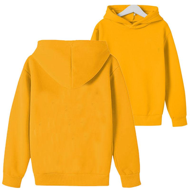 Mode kinder jungen Hoodies 2021 Frühling Herbst Mädchen Beiläufige Hoodies Sweatshirts kinder Einfarbig Hoodies Sweatshirt Tops Neue 150 gelb