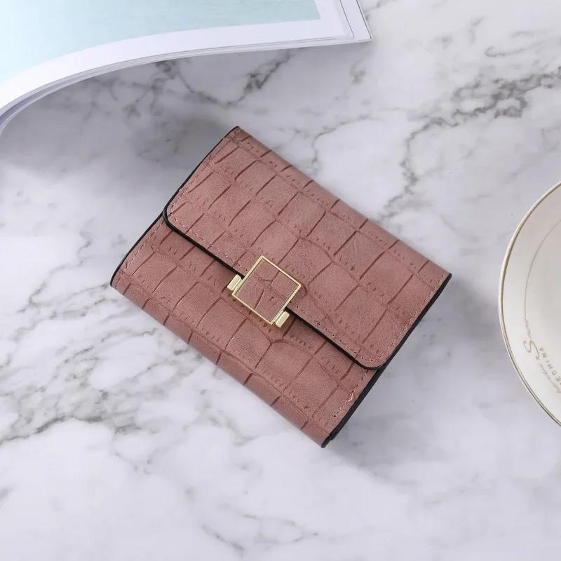 Frauen Kurze Brieftasche Kleine Mode Marke Leder Geldbörse Damen Karte Tasche für Frauen Kupplung Weibliche Geldbörse Geld Clip Brieftasche rosa