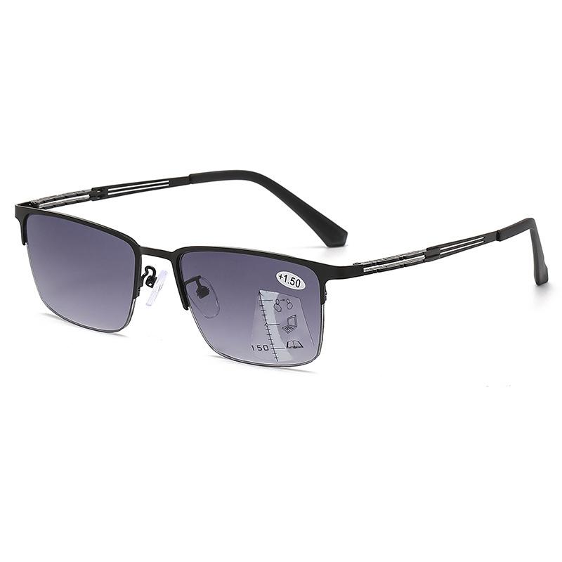 Herren Automatik Zoom Progressive Multifokale Lesebrille Doppelnutzung für Nah und Fern Kann Sonnenbrille+Lesebrille sein 2.5