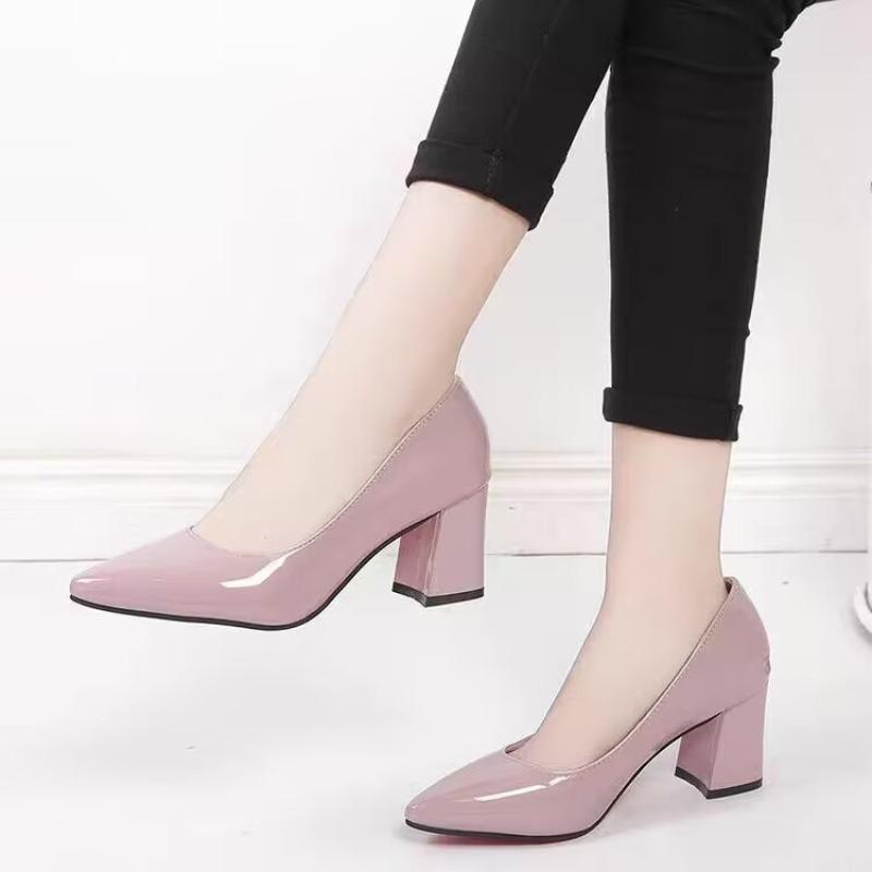 Neue Schuhe für Damen Flache Damen High Heels Mode Plus Size Büro und Karriere Sexy Spitzschuh Heels Damen 35 rosa