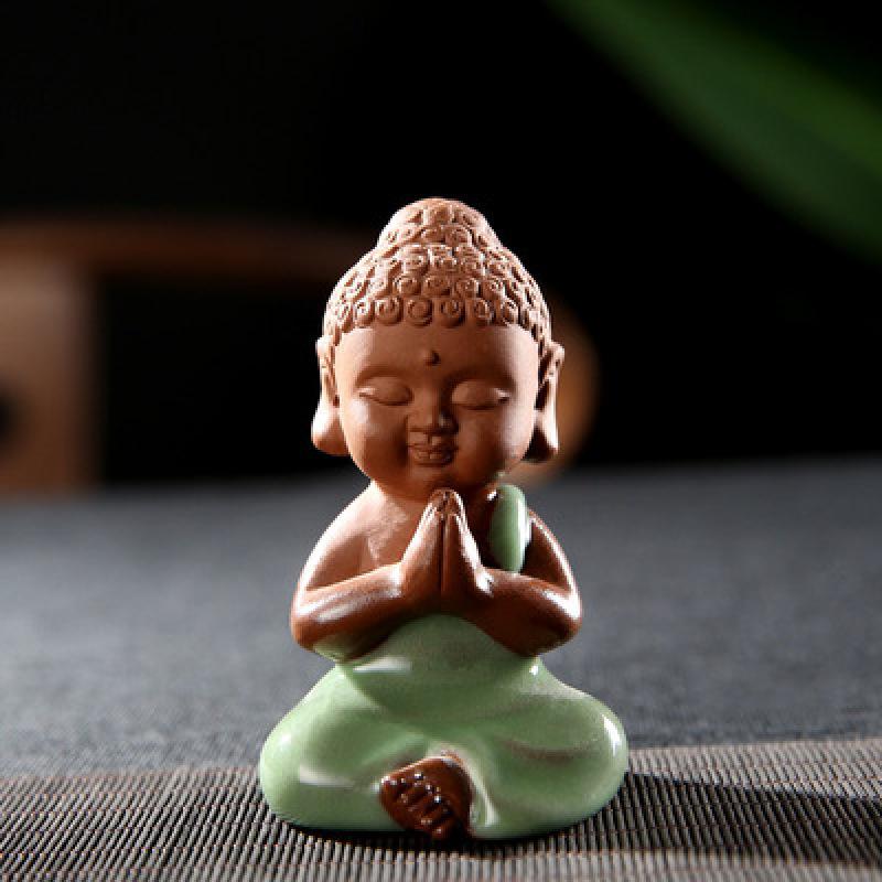 Miniatur-Buddha-Figur, Einzelverkauf, kleine Mönchsfiguren, Feengarten-Zubehör, Terrarium-Zubehör E