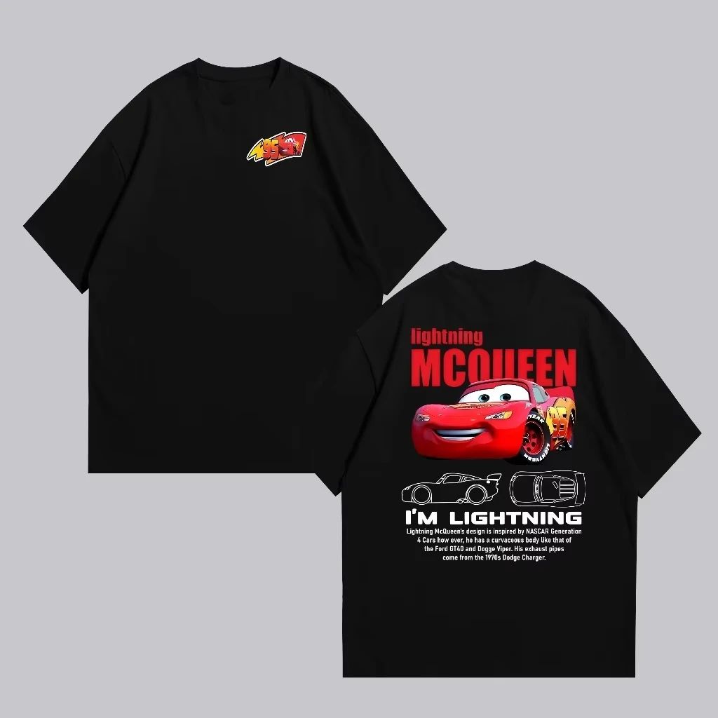 Neue Lightning McQueen und Sally Print Partner T-Shirts McQueen und Sally Reine Baumwolle Kurzarm Herren und Damen S