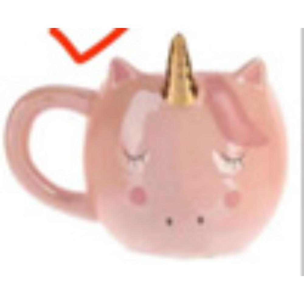 Modellbecher Einhorn Keramik-Wasserbecher Niedlicher Cartoon-Becher Personalisierte Bürotasse 401-500ml rosa