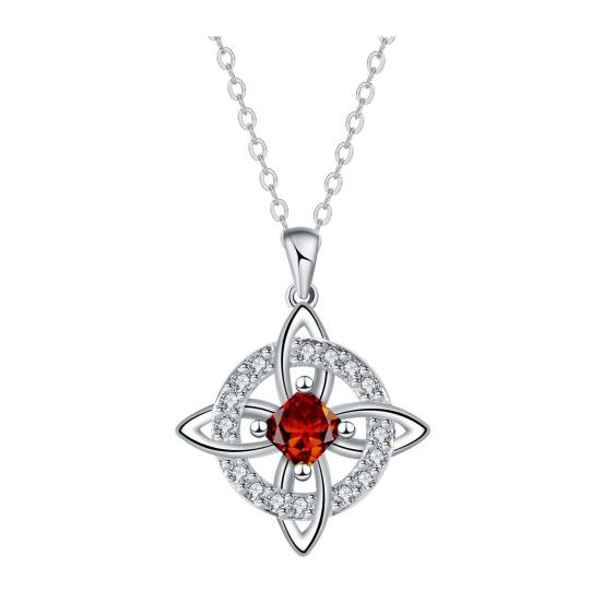 Keltischer Knoten Halskette Hexenknoten Geburtsstein Halskette Funkelnde Keltische Symbol Halskette Wicca Spiritueller Schmuck Geschenk für Frauen Mutter Ehefrau Freundin January