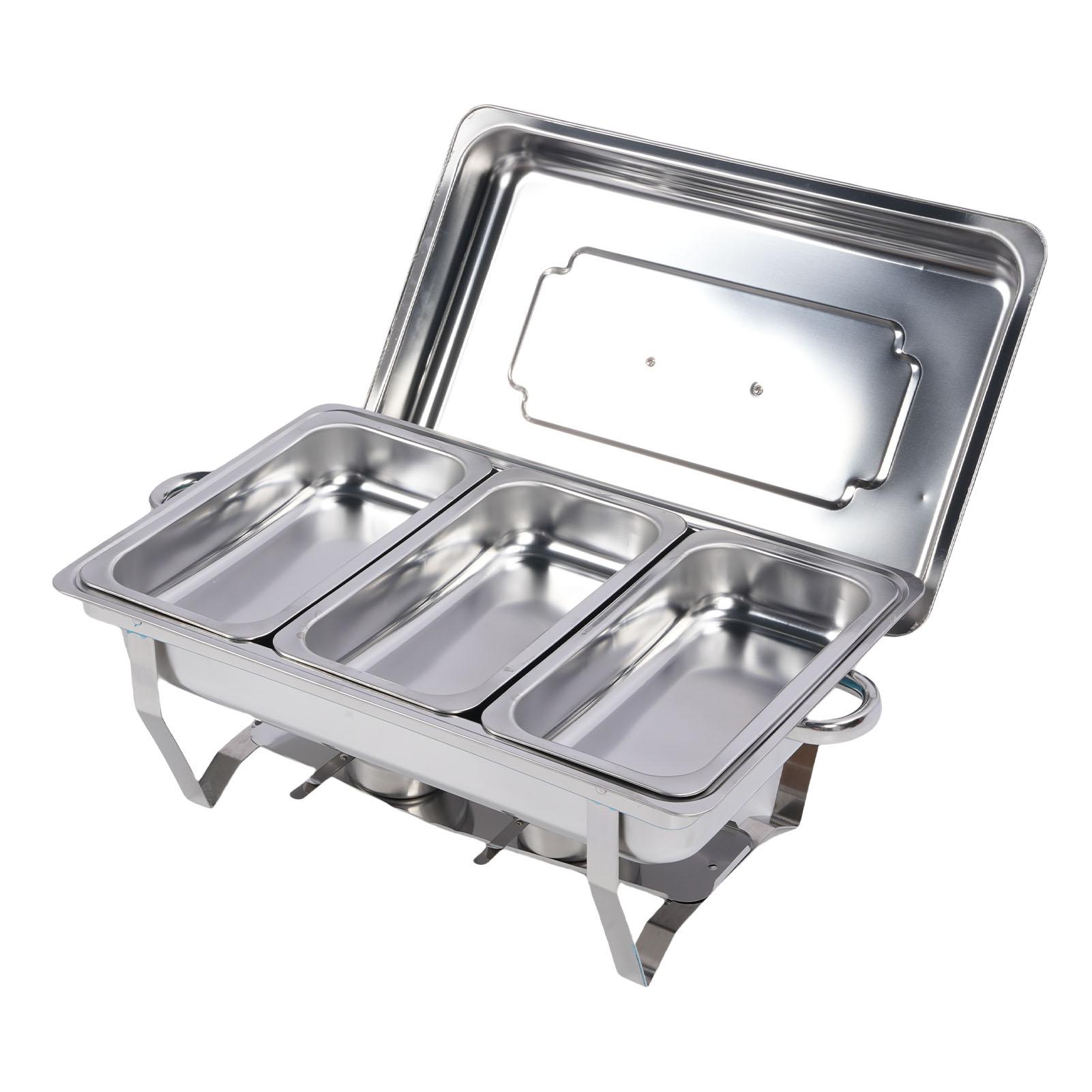 Edelstahl Buffet Chafing Dish Set Faltbare Wärme Erhaltung Multifunktionale Buffet Wärmer Triple Grid