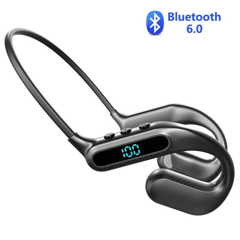 Kabelloser Bluetooth 6.0 Kopfhörer Luftleitung Sport-Headset HiFi Stereo Ohrhörer Geräuschunterdrückungs-Kopfhörer mit Mikrofon