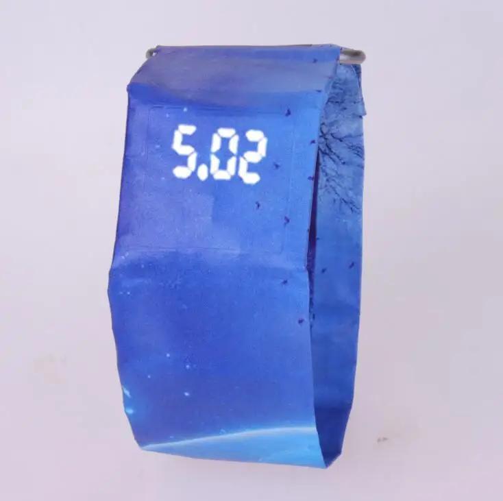 Neue Mode Kreative Papier LED Digitale Uhr Herrenuhren Wasserdichte Elektronische Uhren Herren Digitale Uhr reloj hombre blue