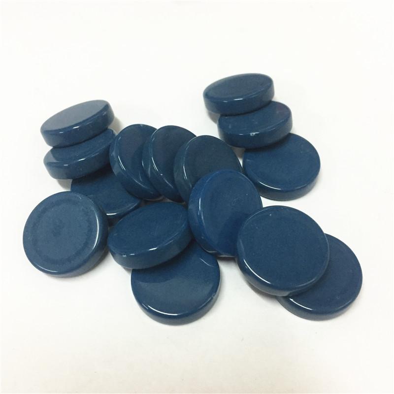 15 Stück/Set 20 mm Neue Backgammon-Spielsteine Würfel Blanko Glänzende Chips Münzen Bauer Schachzubehör dunkelblaue