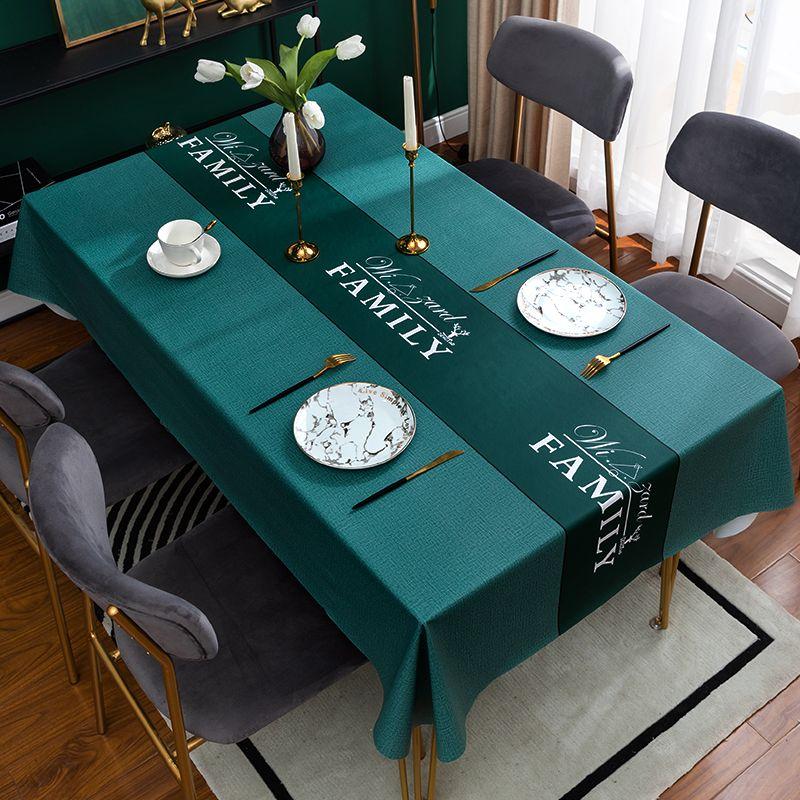 High-End Leichter Luxus Tischdecke Wasserdicht, Ölfest, Hitzebeständig und Waschfrei PVC Einfache Tischdecke Kaffeetischmatte 90*150cm