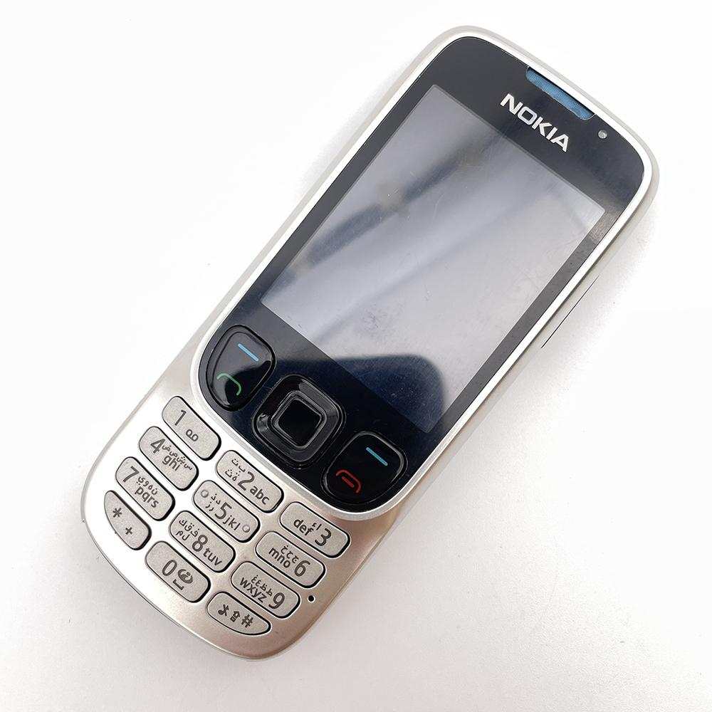 Generalüberholtes Nokia Entsperrtes Original Nokia 6303 Classic FM GSM 3MP Kamera Mobiltelefon mit 1 SIM 1 Battery 1 Charger silber