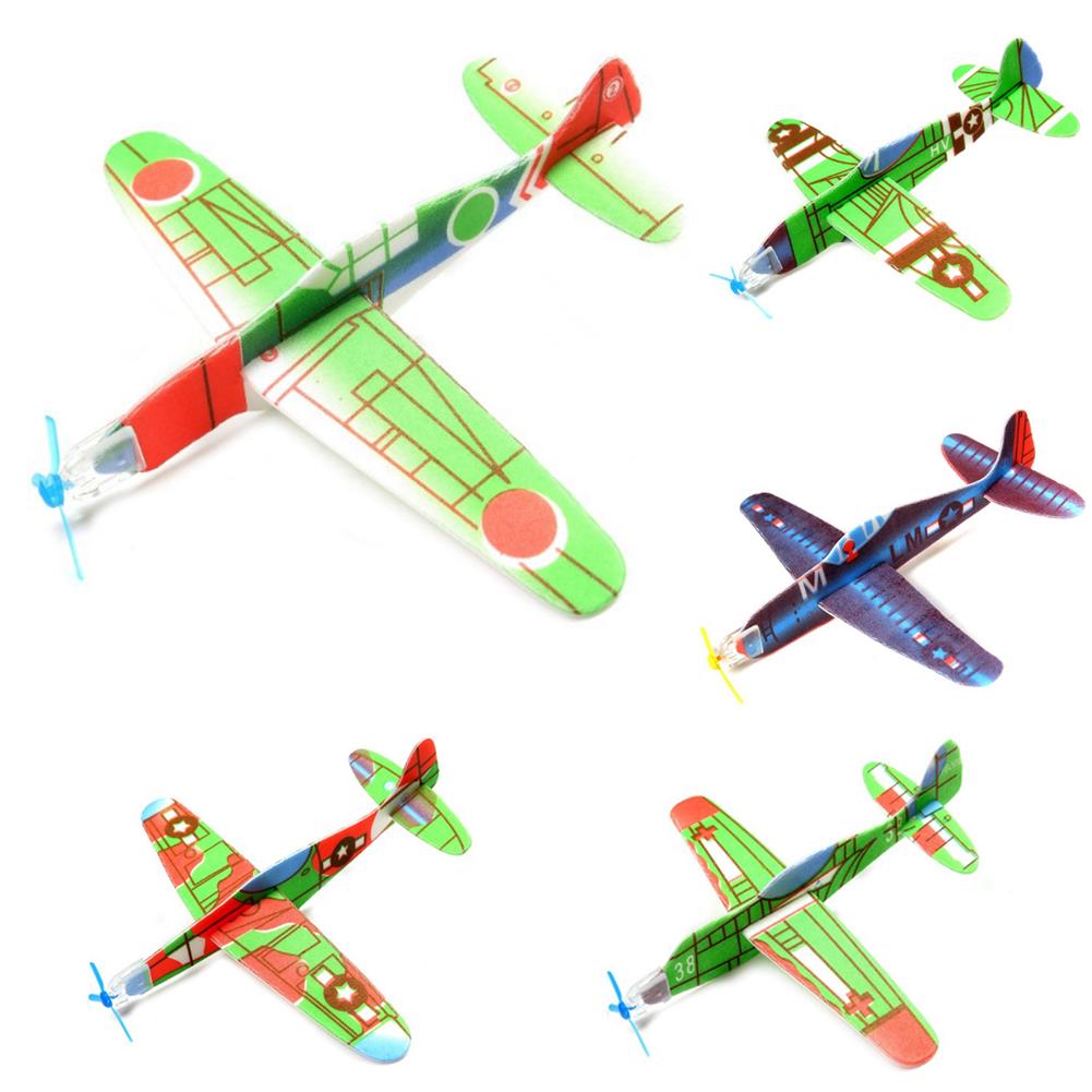 48 cm manuelle Outdoor-Flugzeug Spielzeug Handstart Segelflugzeug Flugzeug Kinder Kinder Geschenk 5pcs bunt