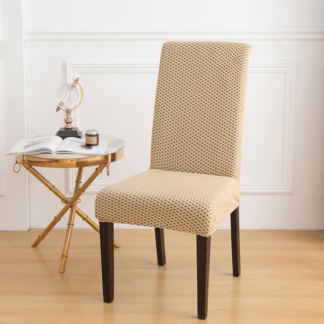 Neue Jacquard-Stuhlabdeckung, elastische, verdickte, gestrickte Stuhlhussen für Esszimmer, Hotel, Wohnkultur, waschbar, Sitzschutz, 1 Stück 1 PCS khaki