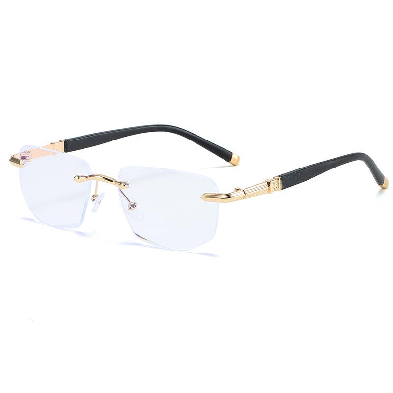 Rahmenlose Lesebrille mit Diamantbesatz, Augenschutz zum Blockieren von blauem Licht, Presbyopie-Brille, hochauflösende Brille +2.5 transparent