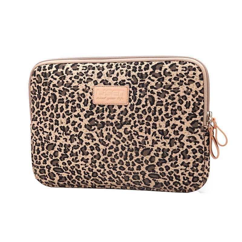 Laptophülle mit Leopardenmuster, iPad/11/13/14/15,6 Zoll, Unisex 6-inch vertical Kindle bag braun