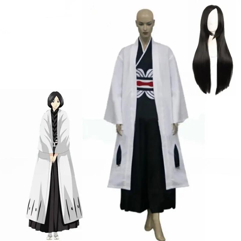 Anime Bleach Cosplay Bleach 4th Division Kapitän Unohana Retsu cosplay Kostüm Beste kostüm für Halloween Freeshipping M-(Costume+Wig) white