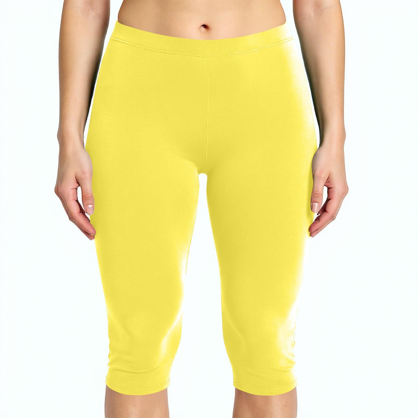 Damen- und Übergrößen-Leggings in Knie- und voller Länge XS gelb