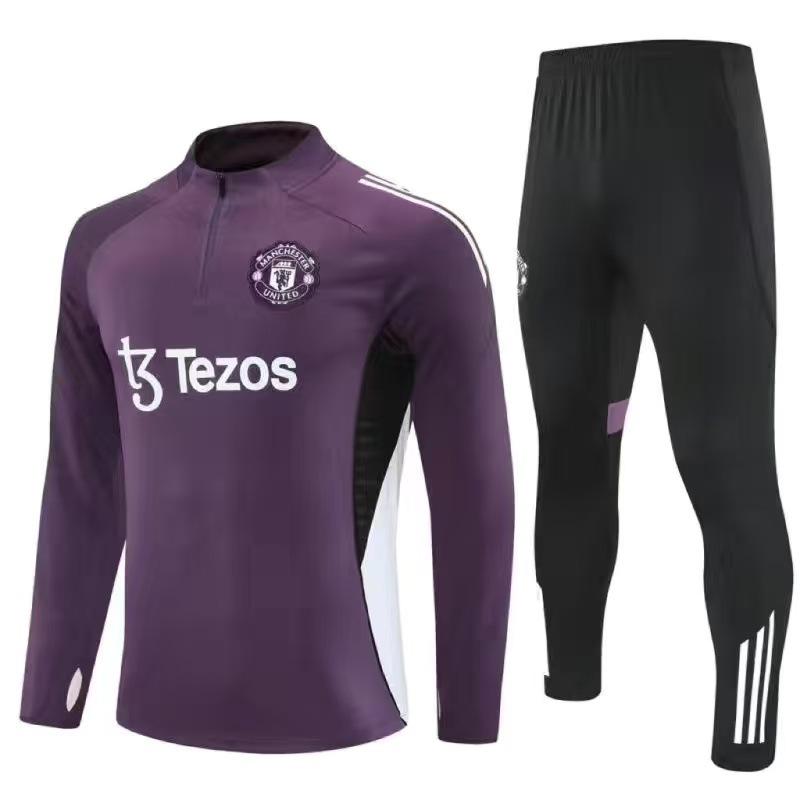 Herbst und Winter Heißes Manchester United Trainings Trikot Arsenal Langarm Halber Reißverschluss Fußball Trikot Kinder Anzug Erwachsenen Anzug XXL(195-210)cm