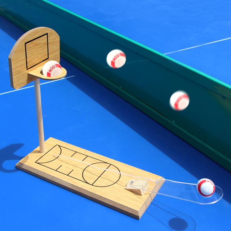 Klassisches Mini Tisch-Basketball Wurfbord Spiel Aktivitätsspielzeug Kinder Holz Tisch-Basketball Wurfwettbewerb blue
