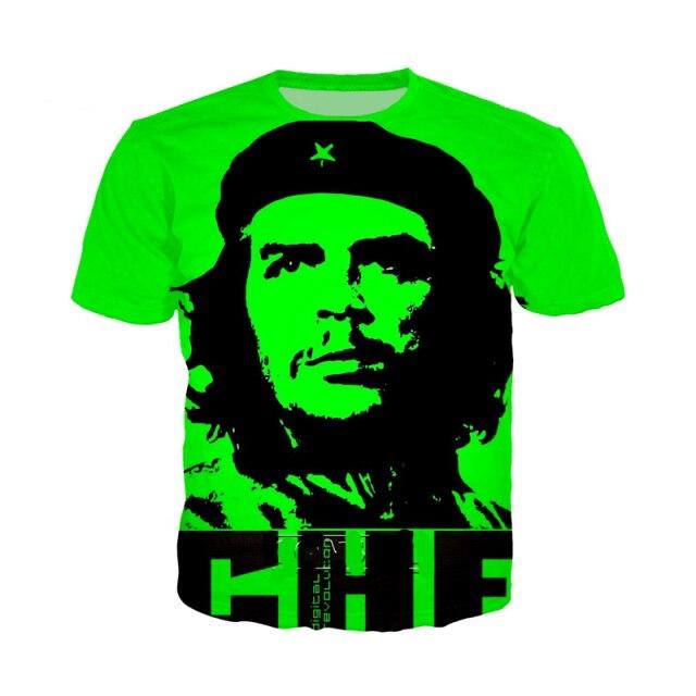 Che Guevara Graffiti T-Shirt Herren Damen Custom 3D Druck T-Shirt Sommer Anime Streetwear Lässiges Oversize T-Shirt Homme M