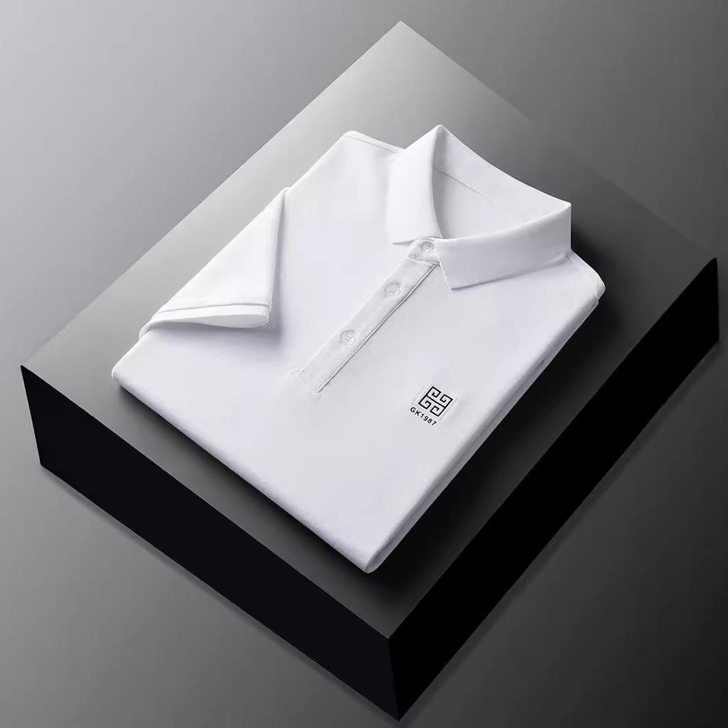 Herren-Poloshirt, Sommer-Kurzarm-T-Shirt, Herren-Bottom-Shirt, lässiges besticktes Poloshirt XXXXL