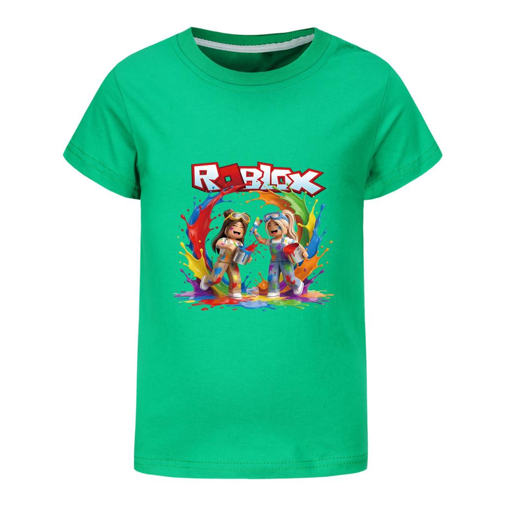 5577 Kinder Freizeit Roblox Print Kurzarm T-Shirt Oberteil 150cm grün