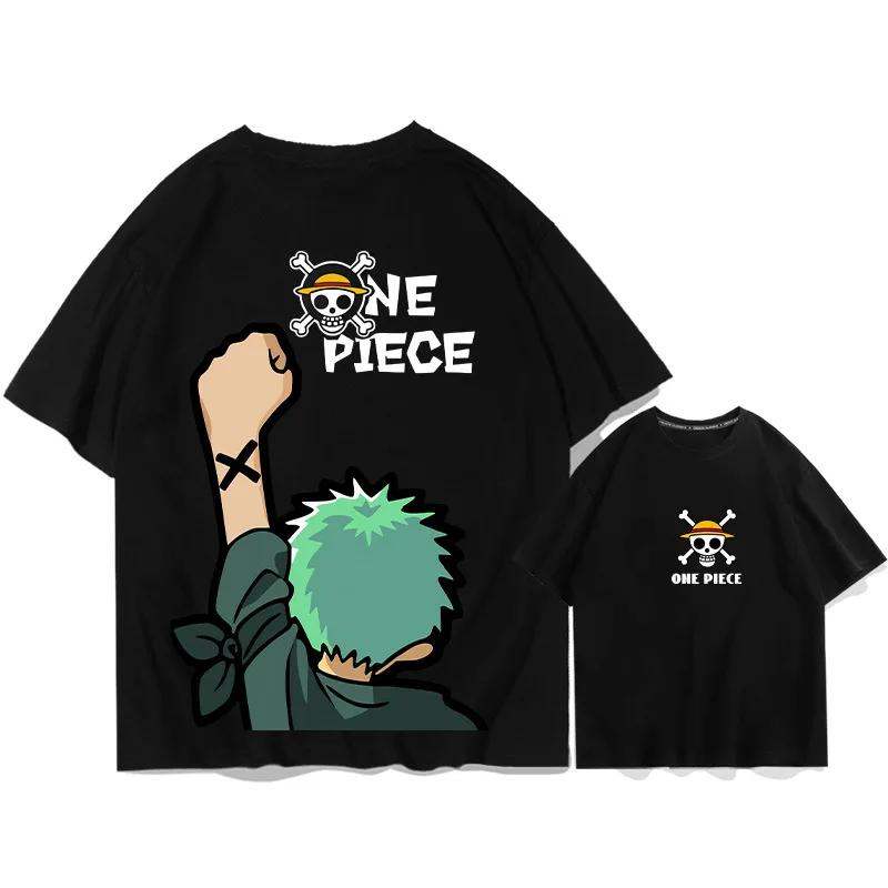Anime One Piece Zoro Kinder 100% Baumwolle T-Shirt Kurzarm Mode Teenager Kurzarm Sommer Straße Lässig Kinder Oberteil 150