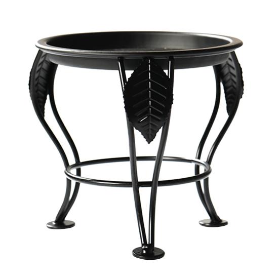 Pflanzenständer aus Metall, beschichtet, dreibeiniges Blumenerde-Gestell, runder stehender Pflanzgefäßhalter für Pflanzen im Innen- und Außenbereich schwarz
